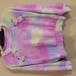 Girls velour tie dye top
